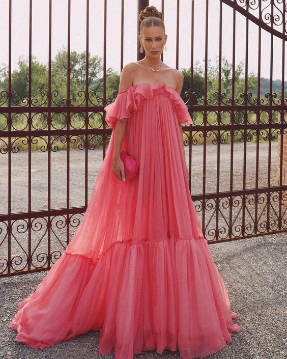 Luolandi A Line Off Shoulder Long Formal Prom Dress Charming Evening Gown Party Dress